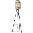 Brilliant Staande Lamp Houtrow Metaal Bamboe Bruin | 450mm - Geschikt voor 1x E27