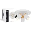 D'Lite Plafondlamp Beitem Metaal Mat Wit FSC Hout | Geschikt Voor 3x GU10