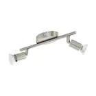 Eglo Plafondlamp Buzz-LED Staal Satijn Nikkel 2x2.8W 2x250lm - 830 Warm Wit | IP20 - Incl. 2x GU10